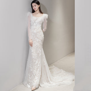 Mermaid Lace Long Sleeve Wedding Gowns Bridal Wedding Dress