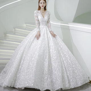 Sexy Sheer Bodice Wedding Dress & Bridal Gown