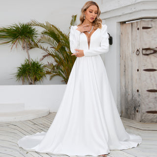 Simple Long Sleeve Wedding Dresses & Bridal Gowns
