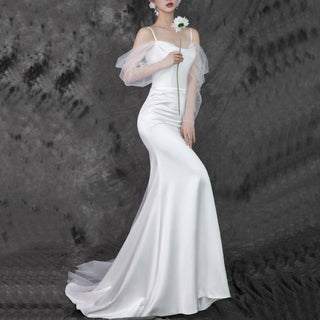 Fishtail Wedding Dress Without Sleeve