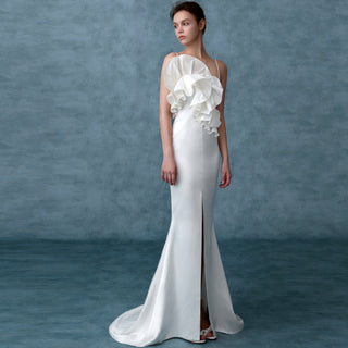 Spaghetti Straps Mermaid Bridal Gowns / Trumpet Wedding Dresses