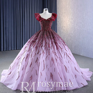 Sparkly Beaded Ball Gown Quinceanera Dress with Off the Shoulder