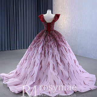 Sparkly Beaded Ball Gown Quinceanera Dress with Off the Shoulder