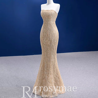 Sequins Glitter Prom Dress Detachable Train Mermaid Evening Gown