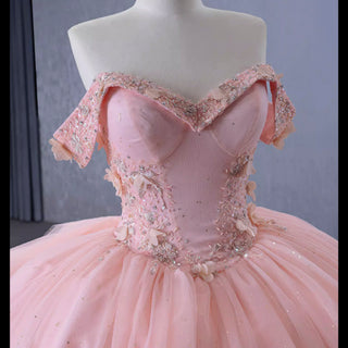 Gorgeous Blush Handmade Beading Wedding Dress Quinceanera Gown