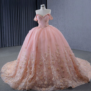 Gorgeous Blush Handmade Beading Wedding Dress Quinceanera Gown