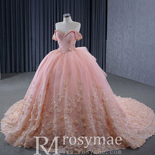 Gorgeous Blush Handmade Beading Wedding Dress Quinceanera Gown