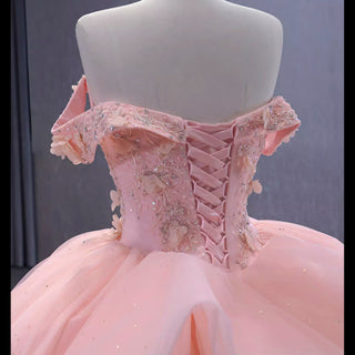 Gorgeous Blush Handmade Beading Wedding Dress Quinceanera Gown