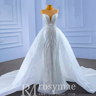 Gorgeous Mermaid Wedding Dress with Detachable Skirt