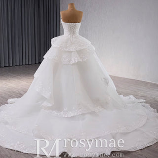 Romantic Ball Gown Wedding Dress Gorgeous Organza Princess Bridal Gown