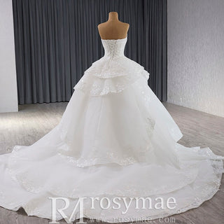 Romantic Ball Gown Wedding Dress Gorgeous Organza Princess Bridal Gown