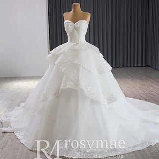 Romantic Ball Gown Wedding Dress Gorgeous Organza Princess Bridal Gown