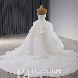 Romantic Ball Gown Wedding Dress Gorgeous Organza Princess Bridal Gown