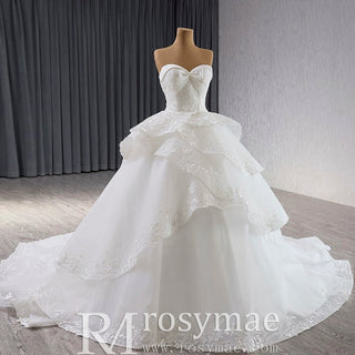 Romantic Ball Gown Wedding Dress Gorgeous Organza Princess Bridal Gown