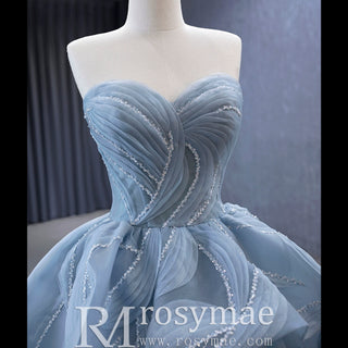 Strapless Tulle Ball Gown Formal Gown Prom Dress with Sweetheart