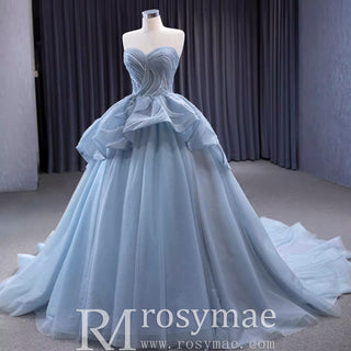 Strapless Tulle Ball Gown Formal Gown Prom Dress with Sweetheart