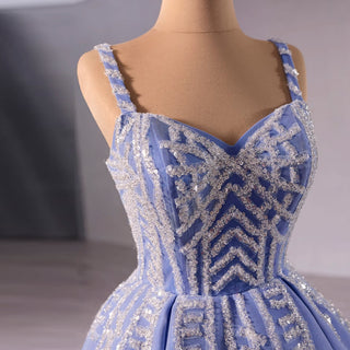 Blue Wedding Gown Elegant Quinceanera Dress with Spaghetti Strap