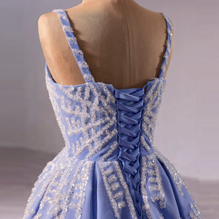 Blue Wedding Gown Elegant Quinceanera Dress with Spaghetti Strap