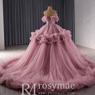 luxury Quinceanera Dress Beaded Ball Gown with Off the Shoulder