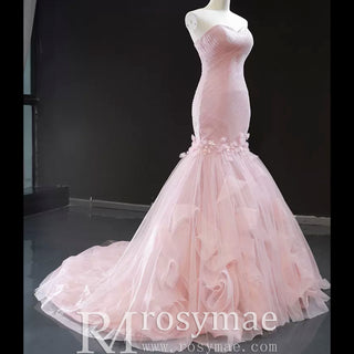 Tulle Prom Dress Sweetheart Mermaid Long Formal Dress with Ruffle