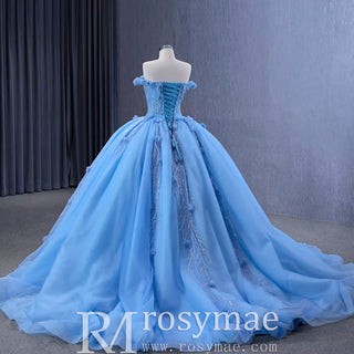 Sky Blue Quinceanera Dress Elegant Ball Gown Evening Party Dresses