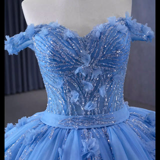 Sky Blue Quinceanera Dress Elegant Ball Gown Evening Party Dresses