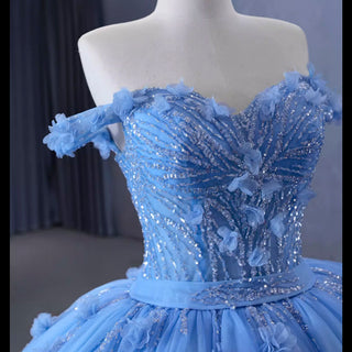 Sky Blue Quinceanera Dress Elegant Ball Gown Evening Party Dresses