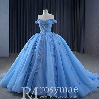 Sky Blue Quinceanera Dress Elegant Ball Gown Evening Party Dresses