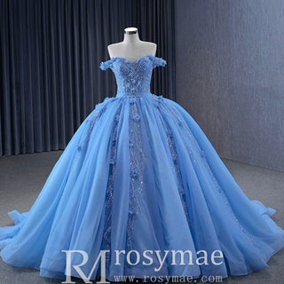 Sky Blue Quinceanera Dress Elegant Ball Gown Evening Party Dresses