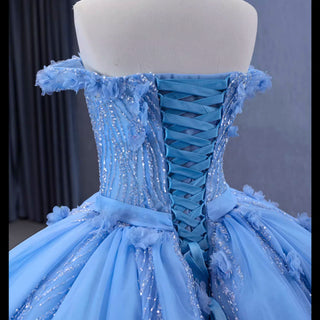 Sky Blue Quinceanera Dress Elegant Ball Gown Evening Party Dresses