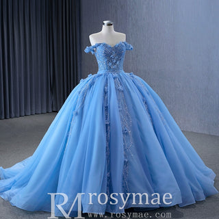 Sky Blue Quinceanera Dress Elegant Ball Gown Evening Party Dresses