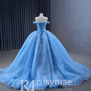 Sky Blue Quinceanera Dress Elegant Ball Gown Evening Party Dresses