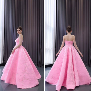 Chic High end A-line Pink Formal Gown Prom Dress with Scoop Neck