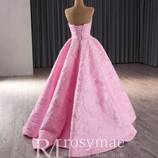 Chic High end A-line Pink Formal Gown Prom Dress with Scoop Neck