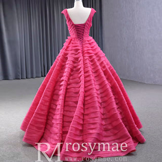 Tiered Ball Gown Detachable Bolero Wedding Dress Formal Gown