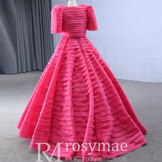 Tiered Ball Gown Detachable Bolero Wedding Dress Formal Gown