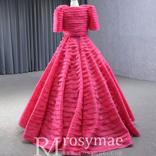 Tiered Ball Gown Detachable Bolero Wedding Dress Formal Gown