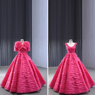 Tiered Ball Gown Detachable Bolero Wedding Dress Formal Gown