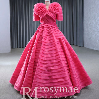 Tiered Ball Gown Detachable Bolero Wedding Dress Formal Gown