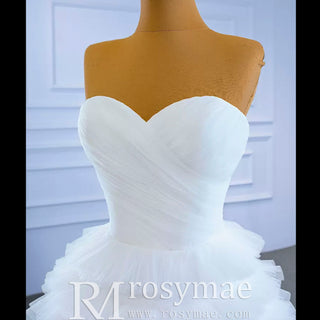 Vintage Strapless Tulle Ball Gown Wedding Dress with Sweetheart