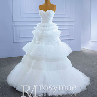 Vintage Strapless Tulle Ball Gown Wedding Dress with Sweetheart