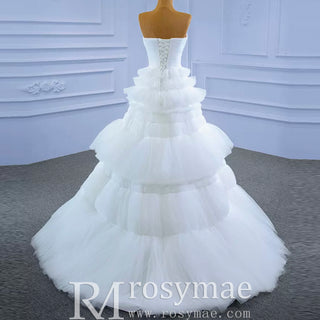 Vintage Strapless Tulle Ball Gown Wedding Dress with Sweetheart