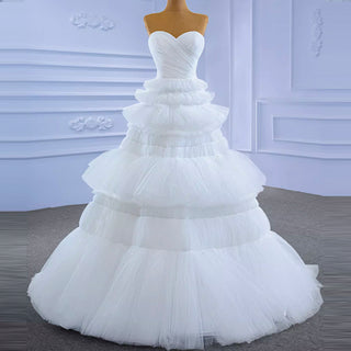 Vintage Strapless Tulle Ball Gown Wedding Dress with Sweetheart