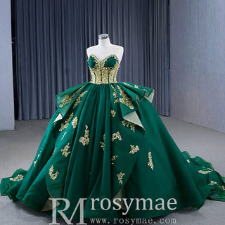 High-end Vintage Pearl Sequins Ruffles Prom Dress Quinceanera Gown