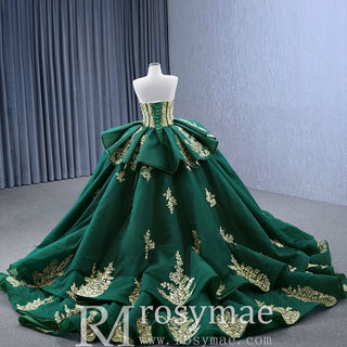 High-end Vintage Pearl Sequins Ruffles Prom Dress Quinceanera Gown