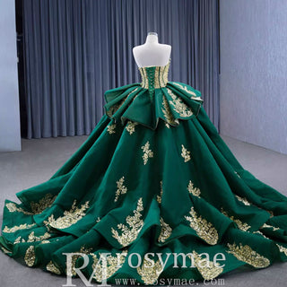 High-end Vintage Pearl Sequins Ruffles Prom Dress Quinceanera Gown