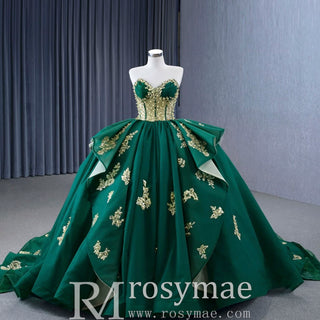 High-end Vintage Pearl Sequins Ruffles Prom Dress Quinceanera Gown