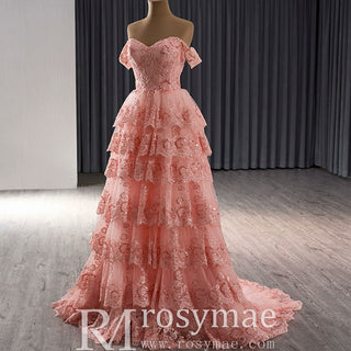 A-line Floral Applique Birthday Princess Formal Gown Party Dress