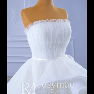 Unique Haute Couture Wedding Gown Strapless Tulle Wedding Dress