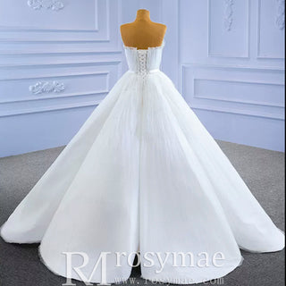 Unique Haute Couture Wedding Gown Strapless Tulle Wedding Dress